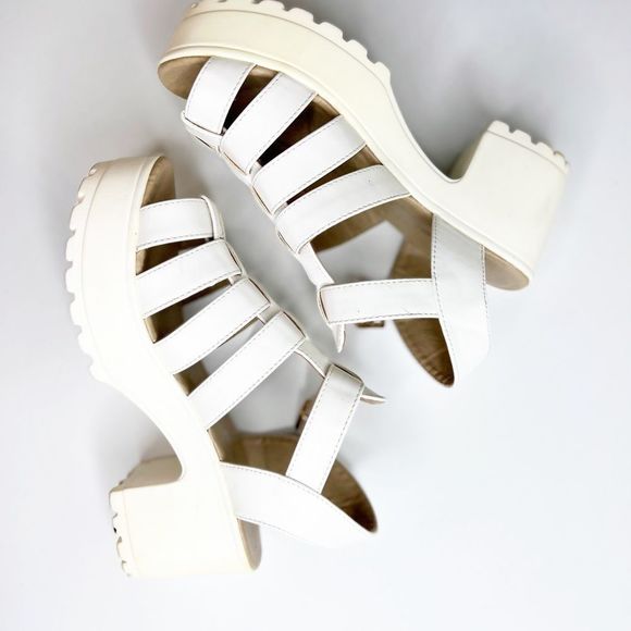 KOI WHITE CHUNK SANDAL VEGAN SIZE 8 - Picture 5 of 13